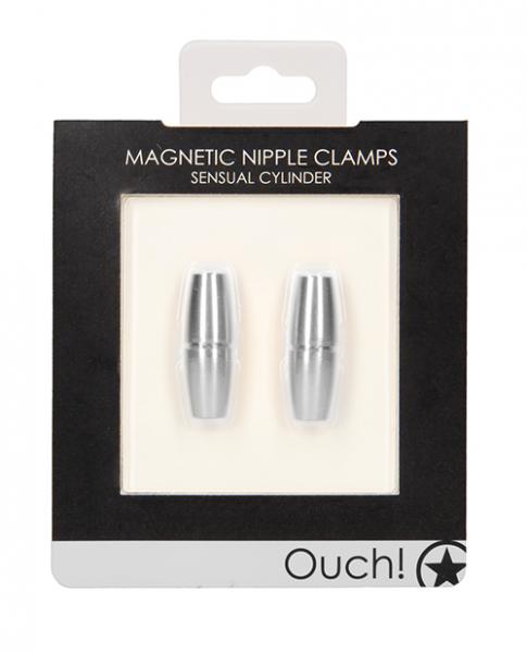 CNVELD-SHTOU529SIL60fa939064f1e Shots Ouch Sensual Cylinder Magnetic Nipple Clamps - Silver - Image 1