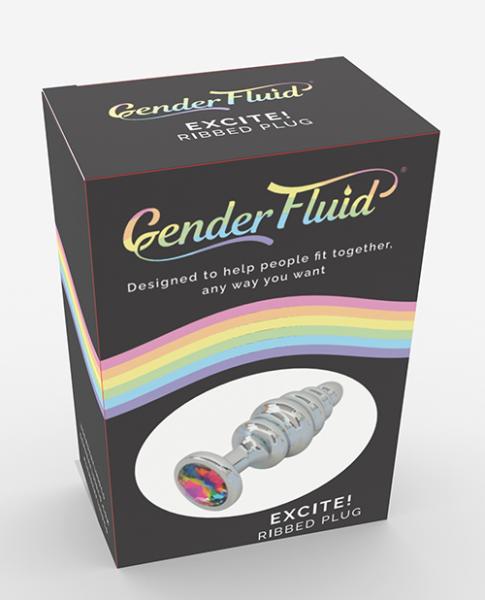 CNVELD-VD-GF45236310831c45c31 Gender Fluid Excite! Ribbed Plug - Silver - Image 1