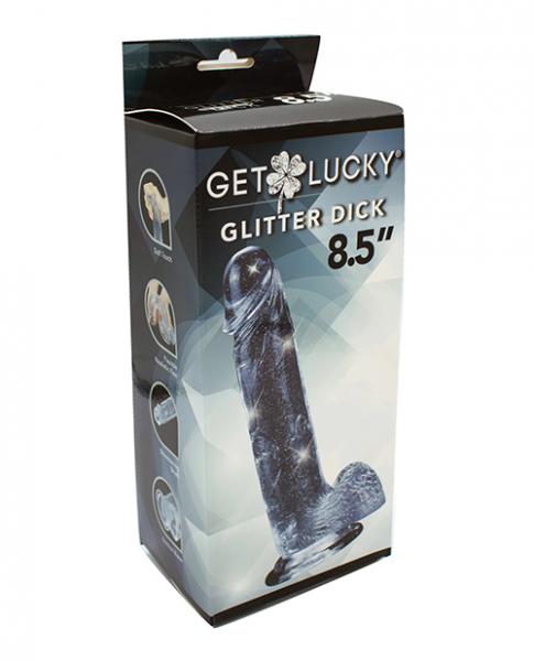 CNVELD-VD-GL4097623ee4994524f Get Lucky 8.5" Real Skin Glitter Dick - Clear - Image 1
