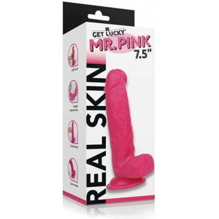 Get Lucky Mr. Pink 7.5" Dual Layer Dong