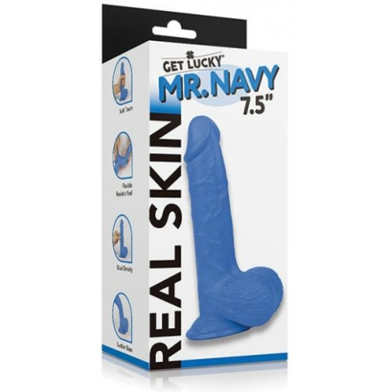 Get Lucky Mr. Navy 7.5" Dual Layer Dong