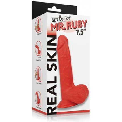 Get Lucky Mr. Ruby 7.5" Dual Layer Dong