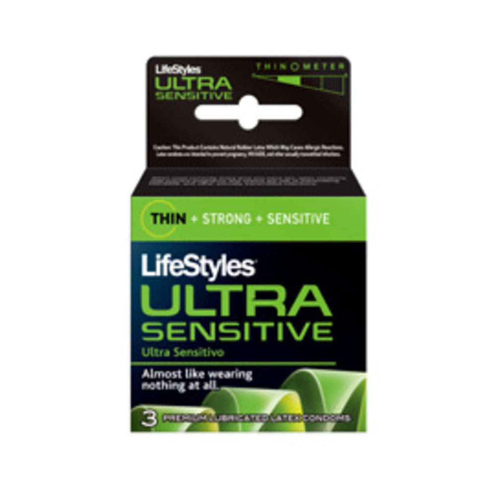 CNVNAL-10967_1_bc54278d-2045-4ea2-babc-e43d41fb069a Lifestyles Condom Ultra Sensitive Lubricated 3 Pack - Image 1