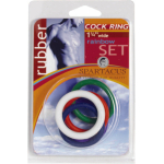 Spartacus Cock Ring Rainbow Set (4 Rubber Cock Rings) - Image 3