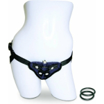 Vibrating Velvet Harness Strap On Harness Black - Image 2