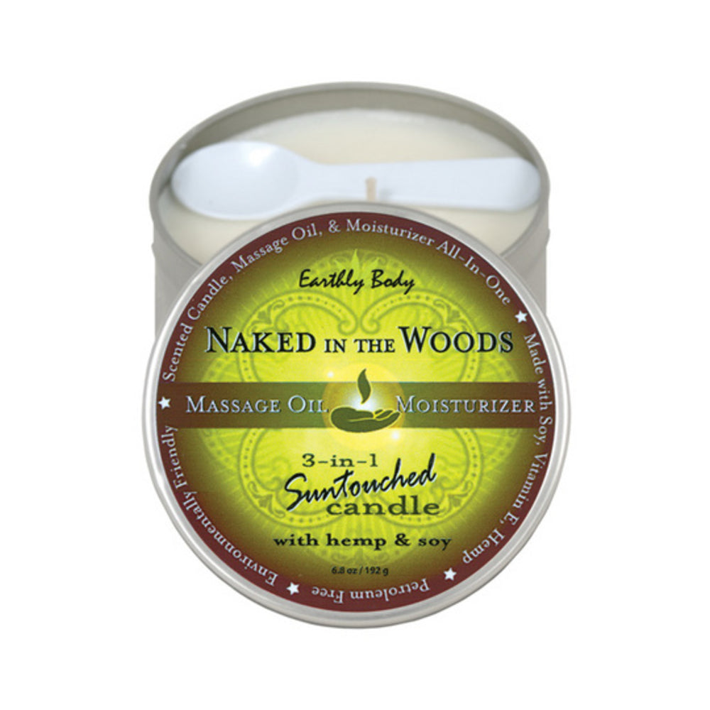 CNVNAL-27461_2_9bba35d7-350c-4ed0-905a-0fc43654eee3 3 In 1 Round Massage Oil Candle Naked In The Woods 6oz - Image 1