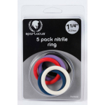 Rainbow Nitrile Cock Rings 5 Pack 1.25 inches - Image 2