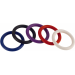 Rainbow Nitrile Cock Rings 5 Pack 1.25 inches