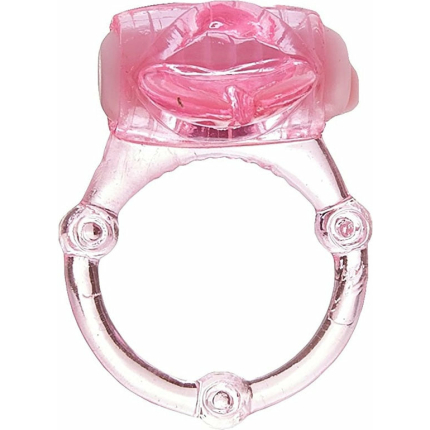 Nubbie Tongue Magenta Pink Vibrating Cock Ring