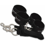 Lux Fetish Bed Spreader 7 Piece Restraint System Black