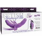 Elite Vibrating Double Delight Strap On 10 Inches - Purple - Image 3