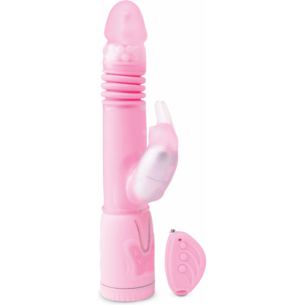 Remote Control Thrusting Rabbit Pearl Vibrator Pink