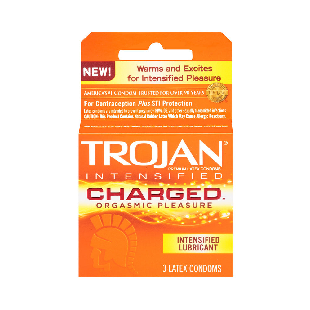 CNVNAL-45056_1 Trojan Charged W/intensified Lubricant Condoms (3 Pack) - Image 1