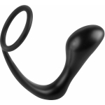 Ass-Gasm Silicone Cockring Plug - Black