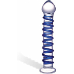 Glas Blue Spiral Glass Dildo