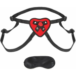 Lux Fetish Red Heart Strap On Harness O/S