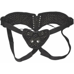 Lux Fetish Diamond Velvet Strap-On Corset Black