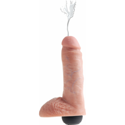 King Cock 8 inches Squirting C*ck Balls Beige