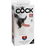 King Cock Strap On Harness with 6 inches Dildo Beige - Image 3