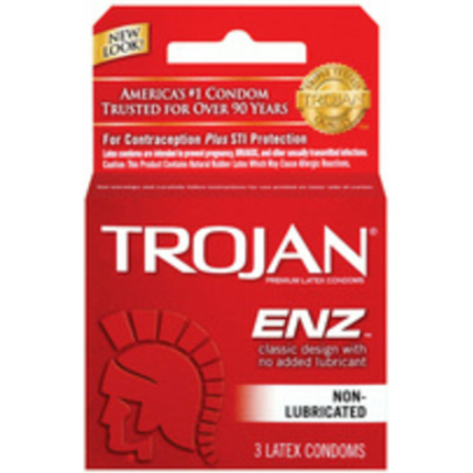 Trojan Enz Non-Lubricated Condoms - Box of 3