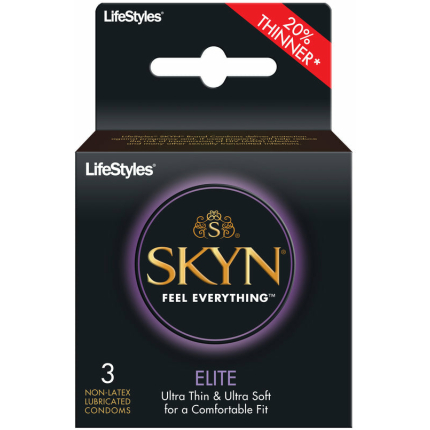 Lifestyles Skyn Elite 3 Pack Non-Latex Lubricated Condoms