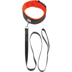 The 9's, Orange Is The New Black, Short Leash Faux Leather, Black With Furry Orange Lining