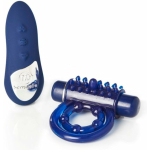 Sensuelle Remote Control Cockring 15 Function Rechargeable Waterproof -blue