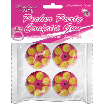Pecker Party Confetti Gun Refill Cartridges 4 Pack