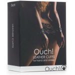 Ouch! Leather Cuffs - Black - Image 3