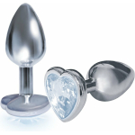 The 9's, The Silver Starter, Bejeweled Heart Stainless Steel Plug