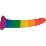 Rainbow Power Drive 7 Inch Strap On Dildo With Harness Silicone