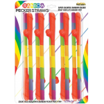 Rainbow Pecker Straws 10pk - Image 2