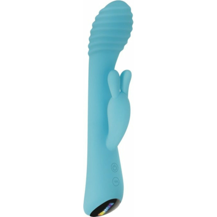 Evolved Aqua Bunny 9 Shaft Function 9 Clit Stim Functions Rechargeable Silicone Waterproof Teal