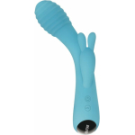 Evolved Aqua Bunny 9 Shaft Function 9 Clit Stim Functions Rechargeable Silicone Waterproof Teal - Image 3