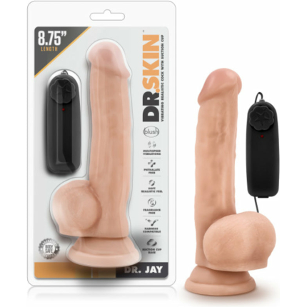 Dr. Skin - Dr. Jay - 8.75in Vibrating Cock With Suction Cup - Vanilla