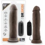 Dr. Skin - Dr. Throb - 9.5in Vibrating Realistic Cock With Suction Cup - Chocolate - Image 3