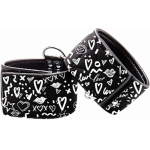 Printed Handcuffs Love Street Art Fashion Black