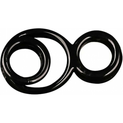 Triple Play Cock Ring, Base Boost, Ball Stretcher Black