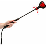 Ouch! Crop Black Heart With Lace - Large - Image 2