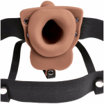 Fetish Fantasy 6in Hollow Rechargeable Strap-on With Balls, Tan - Image 2