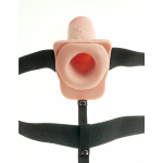 Fetish Fantasy 7in Hollow Rechargeable Strap-on With Balls, Flesh - Image 2