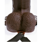 Fetish Fantasy 8in Hollow Rechargeable Strap-on With Remote, Brown - Image 2