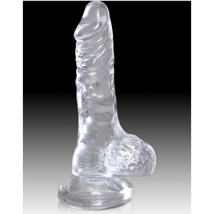 King Cock Clear 4in Cock with Balls