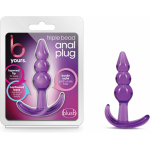 B Yours  Triple Bead Anal Plug Purple - Image 3