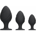 Ouch Swirled Butt Plug Set Black