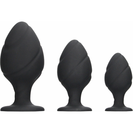 Ouch Swirled Butt Plug Set Black