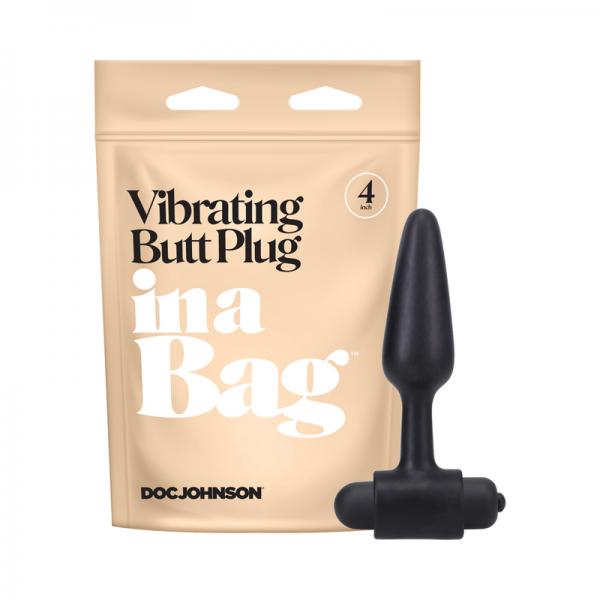 CNVNAL-8797564b7716ea4258 In A Bag 4" Vibrating Butt Plug - Black - Image 1