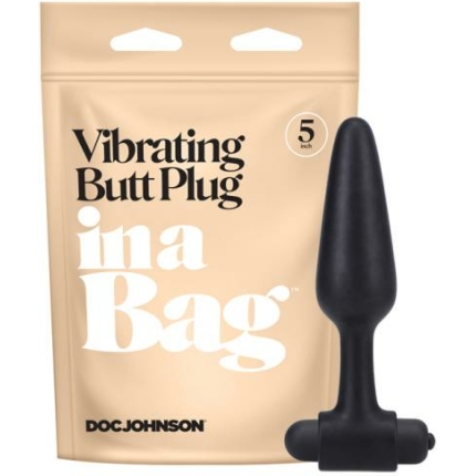 In A Bag 5" Vibrating Butt Plug - Black