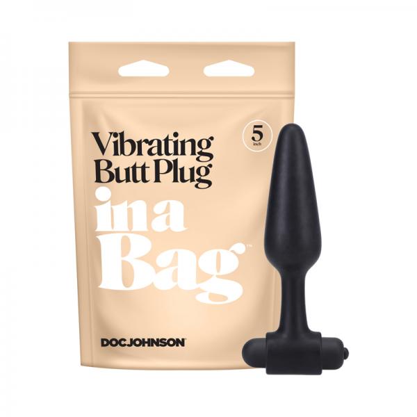 CNVNAL-8797664b77172a13e6 In A Bag 5" Vibrating Butt Plug - Black - Image 1