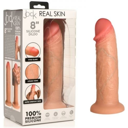 Jock Real Skin Silicone Dildo 8 In. Light